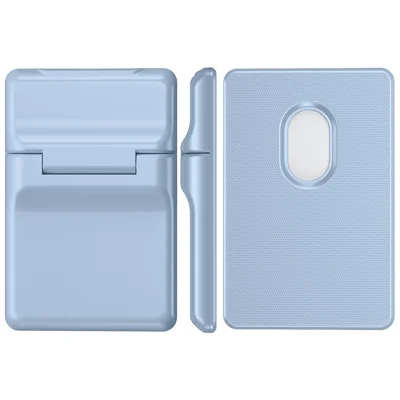 AHASTYLE WG151 Magnetic Wallet Card Holder Silicone Case Phone Stand - Baby Blue