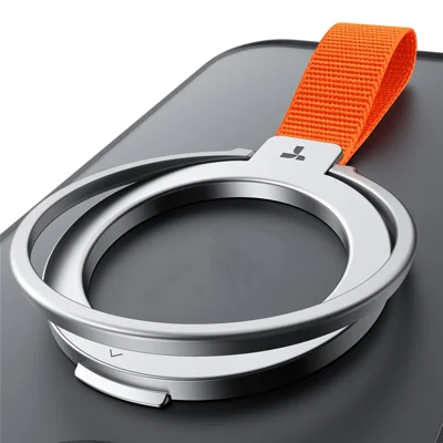 ТОРРАС Ostand Ring, совместимый с держателем телефона MagSafe, с вращением на 360° и подставкой с металлическим кольцом - серебристый