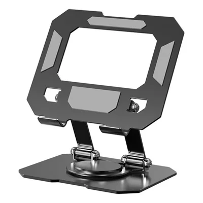 Bulk Purchasing 360 Degree Rotating Carbon Steel Foldable Stand Portable Desktop Holder for Phone / Tablet 8 - 12.9 Inch - Black