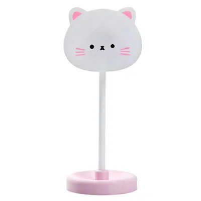 Cute Cat Style Headphone Stand PET Headset Hanger with Storage Base - Pink