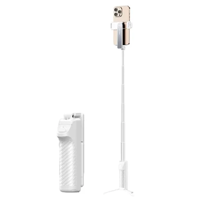 I10 Ultra Mini Portable Bluetooth-Compatible Selfie Stick 360° Rotation Anti-Shake Telescopic Phone Tripod For Travel Photography - White