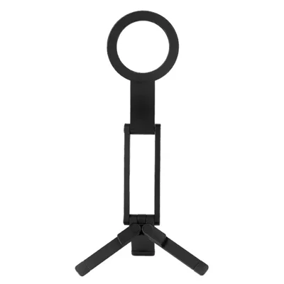 Support Téléphone Magnétique Ultra Fin 8 mm, Trépied Pliable, Support Ajustable d'Angle, Support de Bureau pour Téléphone Portable - Noir
