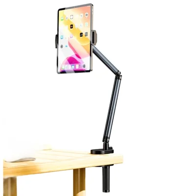 JOPREE CT09 Desktop-Tabletständer mit Klemmhalterung, faltbarer Ständer aus Aluminiumlegierung, höhenverstellbar, Handyhalterung