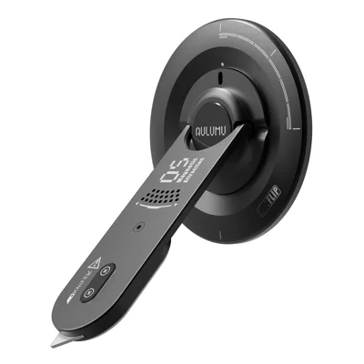 AULUMU G05 5-i-1 Magnetisk Telefonholder Multifunktionsværktøj 360° Rotation Æskekniv Vinkelmåler Stresslindring Legetøj - Sort