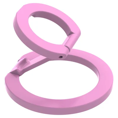LEREACH LRFP-08 Dubbel ring magnetisk telefonställ 360° rotation Zinklegering ringhållare - Rosa