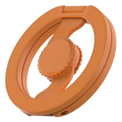 Målt finish magnetisk fingertip gyro magnetisk holder telefonring kickstand kompatibel med MagSafe - Orange