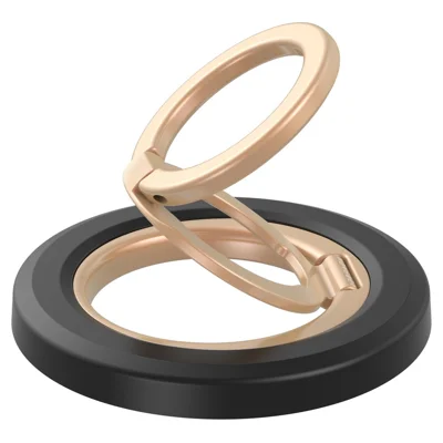LEREACH LRFP-15 Triple-Ring Magnetisk Telefonringholder med 360-graders Rotation Greb Stå - Sort