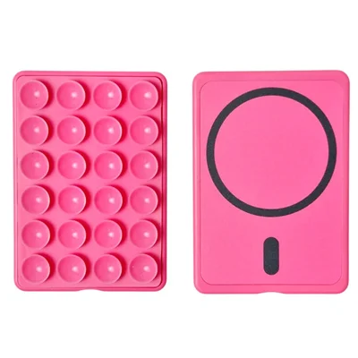 Rectangular Magnetic Phone Back Mount Stand Suction Cup Mobile Phone Holder - Rose
