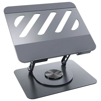 ROCK N50 Foldable Laptop Stand Carbon Steel + Silicone 360 Degree Rotating Stable Base