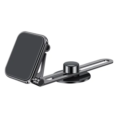 F52 Magnetic Car Phone Holder Stand Adhesive 360 Degrees Rotating Cellphone Bracket - Black