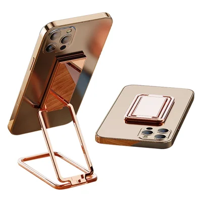 För mobiltelefon / surfplatta 360 graders rotation zinklegering fingerring ställbar vikbar hållare - Guld