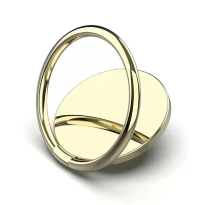 360 Degree Rotation Phone Ring Holder Zinc Alloy Cellphone Stand Adhesive Kickstand Support Magnetic Car Mount - Gold