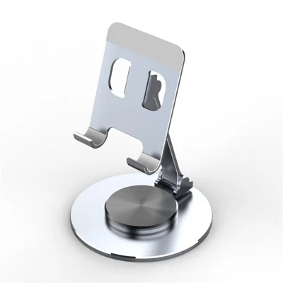 019 Aluminum Alloy Phone Tablet Mount Stand 360 Degree Rotation Desktop Holder for 4.7 - 12 inch Device - Silver