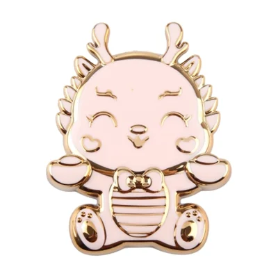 Cartoon Zodiac Dragon Phone Kickstand Desktop Folding Phone Stand - Pink
