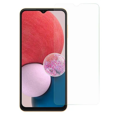 AMORUS لجهاز Samsung Galaxy A13 4G واقي شاشة بحافة قوس 2.5D خالي من البصمات، فيلم من الزجاج عالي السيليكون والألومنيوم