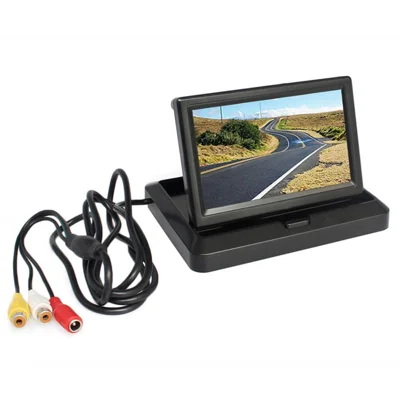 Pantalla de Monitor de Visualización de Vídeo con Cámara de Visión Trasera Plegable y Sistema de Estacionamiento y Reversa - Conector AV