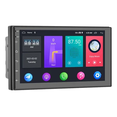 Автомобильная магнитола R-730 с 7-дюймовым экраном, Android 11, GPS-навигацией, FM-радио и двумя USB-портами