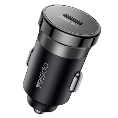 YESIDO Y74 Car Charger 30W Fast Charging Single USB-C Port Cigarette Lighter Power Adapter