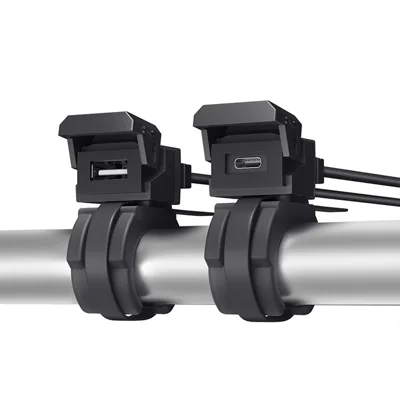 Wasserdichtes Motorrad-Lenkerhalterung-Handyladegerät 18W USB-A + PD 30W USB-C Schnellladeadapter