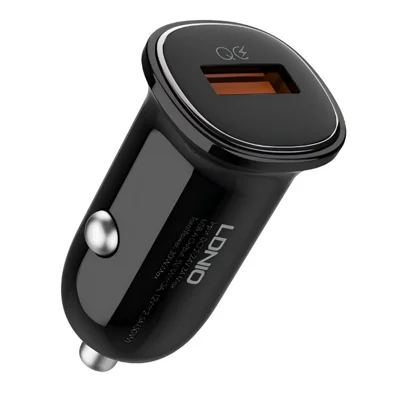 LDNIO C105 30W Car Charger Single Port USB-A QC3.0 Fast Charging Compact Mini Car Adapter for Phone - Black
