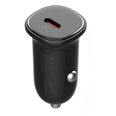 LDNIO C106 30W USB-C Car Charger Single Port PD3.0 PPS Fast Charging Adapter for Phone Tablet - Black
