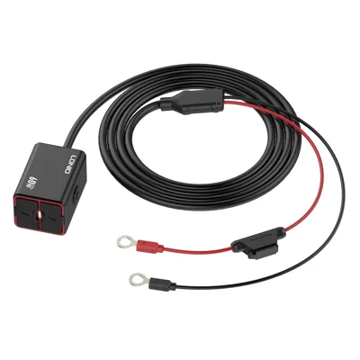 Cargador para Motocicleta LDNIO C108 60W de Doble Puerto PD QC, Adaptador Impermeable para Batería - Negro