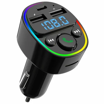 G67 Bluetooth 5.0 FM-передатчик MP3-проигрыватель, двойная USB + Type-C быстрая зарядка, автомобильное зарядное устройство с функцией громкой связи - кнопка