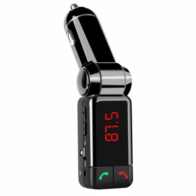 BC06 Car Bluetooth-compatible MP3 Player FM Transmitter Dual USB Charger, 12V-24V, Bluetooth-compatible 5.0, AUX Input, Handsfree Calls - Black