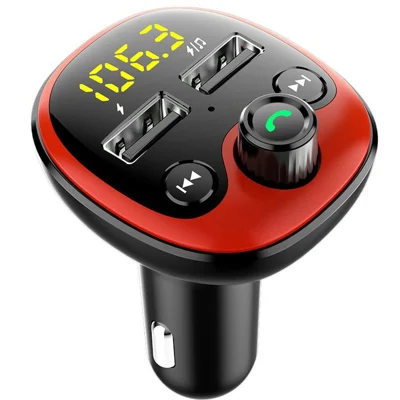 BT21 12V Bluetooth-compatible FM Transmitter MP3 Player with Dual USB Car Charger, Hands-Free Calling and USB / TF Lossless Music Playback