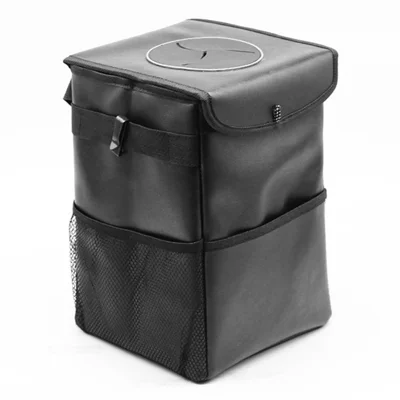 9731 Thermal Insulation Car Back Seat Headrest Waterproof Trash Bag with Storage Pockets, Size S: 25*16*16cm