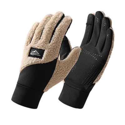 GOLOVEJOY DY54 Winter Warm Gloves Cycling Thickened Thermal Gloves Windproof Support Touchscreen - Camel / M
