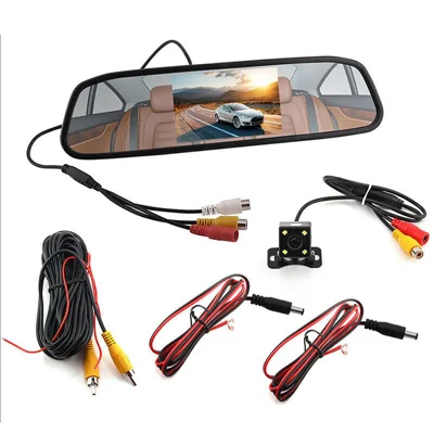 RG-203 4.3'' Car Rearview Mirror Display Screen Rear View Mirror with HD 4-LED Camera