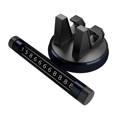 Hidden Temporary Stop Signal Car Phone Holder Mobile Number Plate XY-S001 - Black
