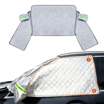 Cubierta magnética de película de aluminio PE para parabrisas de coche, protección contra hielo, nieve y escarcha en invierno, tamaño: M