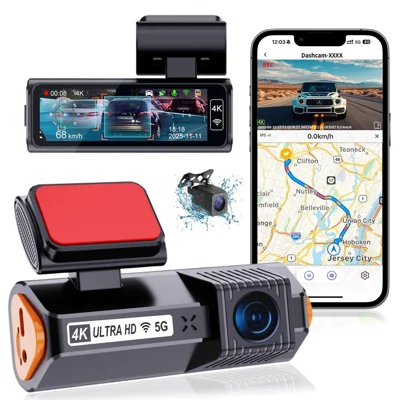 K19 4K Dashcam ADAS Front-Rear-Dual-Kamera GPS 5G WiFi Nachtsicht Loop-Aufnahme Dashcam Auto-DVR - Schwarz