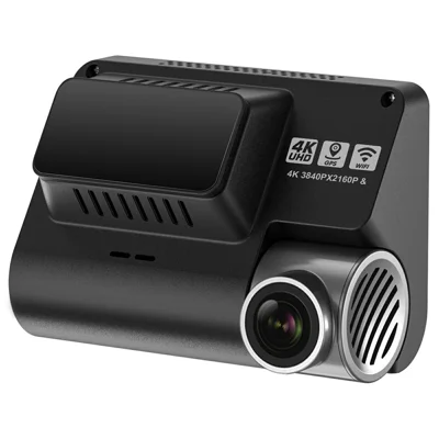 V55 Dash Cam 4K UHD Front and 1080P Rear Dual Lens 170 Degree Wide Angle Super Capacitor WiFi Night Vision Car DVR - Black