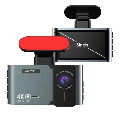 A29-3 4K Front + 2K Rear Dual Channel Recording Dash Cam with WiFi 24-Hour Parking Monitor, ACC Powered - Grey-Green