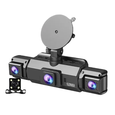 W5N-1 4-Channel 1080P Full HD Dash Camera with 360 Degree Panoramic View Infrared Night Vision WiFi Connected Car DVR - Black