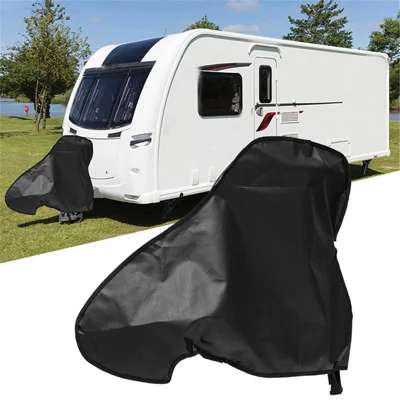 Housse de protection universelle en PVC imperméable pour attelage de caravane - Noir