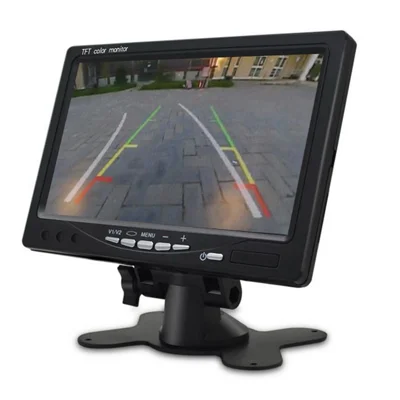 Cámara de reserva para vehículos de 7 pulgadas, monitor de cámara de visión trasera, sistema de estacionamiento y reversa, entrada dual de AV con disparo