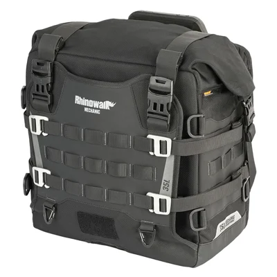 RHINOWALK MJX2004BK 35L Polyester Motorcycle Bag Capacity Expandable Motorbike Side Hanging Bag - Black
