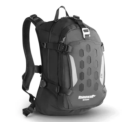 RHINOWALK Mechanic MJX2005 23L Motorcycle Backpack Helmet Mount Molle Shoulder Bag, 30x20x45cm