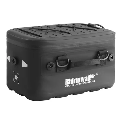 RHINOWALK MFT2306BK 16L Bolsa de Expansão Impermeável Lateral Bolsa Traseira para Motocicleta com Isolamento Térmico e Fecho Rápido UFO