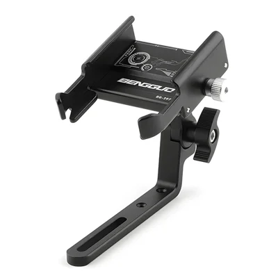 BENGGUO BG-2973 Road Bike Phone Holder Adjustable Aluminum Alloy Handlebar Mount, Black