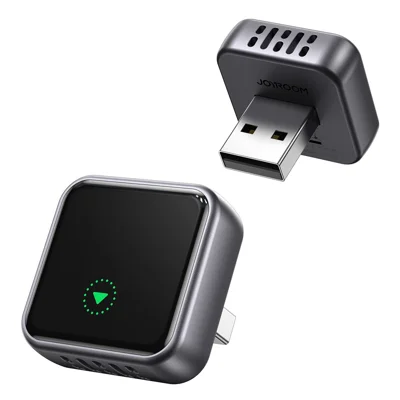 JOYROOM JR-CP3 2 in 1 Wireless CarPlay Android Auto Adapter Fast Auto-Connect USB-A Dongle - Black