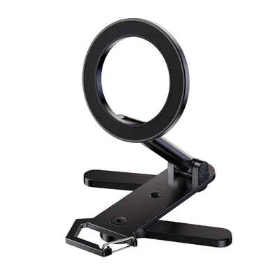 Magnetic Phone Stand 360 Degree Rotating Aluminum Alloy Foldable Car Mount Cellphone Holder