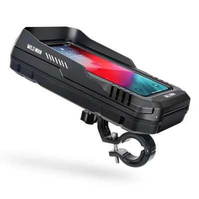 WILD MAN FK2 wasserdichter Fahrrad-Handyhalter mit 360-Grad-Drehung, stoßfestes Handyhalterungset für Lenker – Schwarz/0,6 l