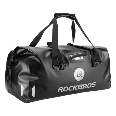 ROCKBROS 30140128 65L Bolsa Impermeable Trasera para Motocicleta Bolsa para Asiento Trasero con Almacenamiento para Casco - Negro