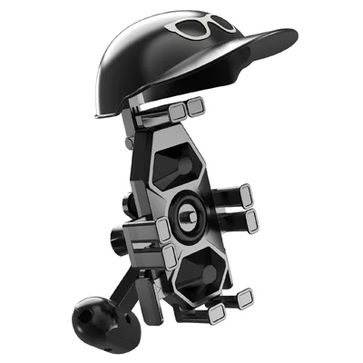 Soporte para Teléfono de Ciclismo con Visera Tipo Gorra de Béisbol, Soporte Impermeable para Espejo Retrovisor, Soporte a Prueba de Golpes para Motocicleta y Bicicleta - Negro