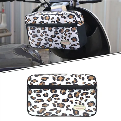 RZAHUAHU 5L Motorcycle Électrique Scooter Scooter Sac de Rangement de Guidage Sac de Suspension - Imprimé Léopard
